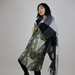 London Print Apron Style Cotton Canvas Dress