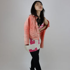 Hand Printed Geometric Pattern Calico Skirt and Top