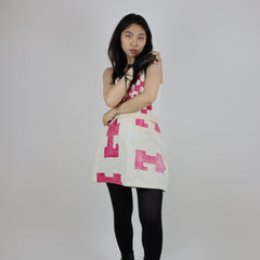 Hand Printed Geometric Pattern Calico Skirt and Top