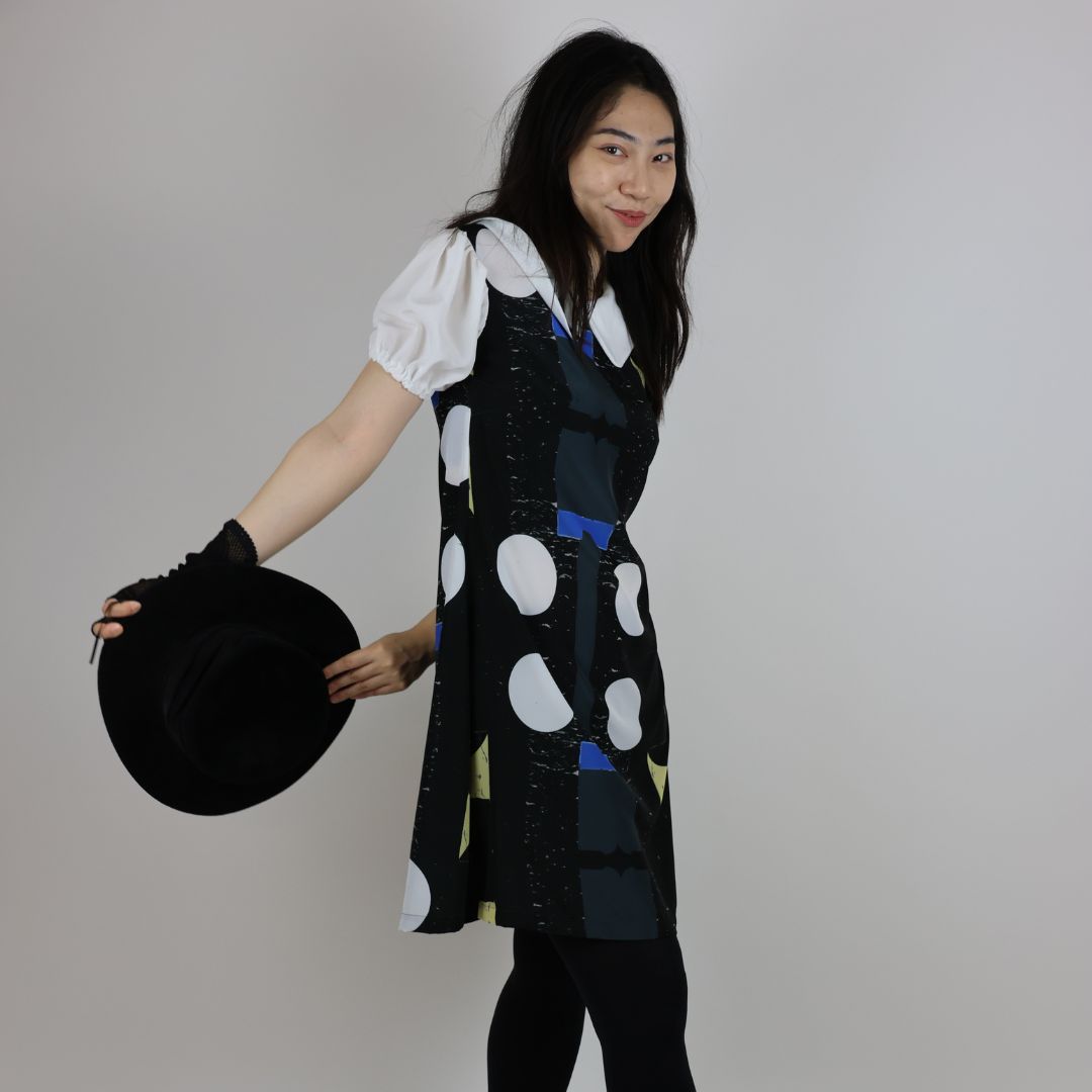 Polka dot crepe de chine party dress