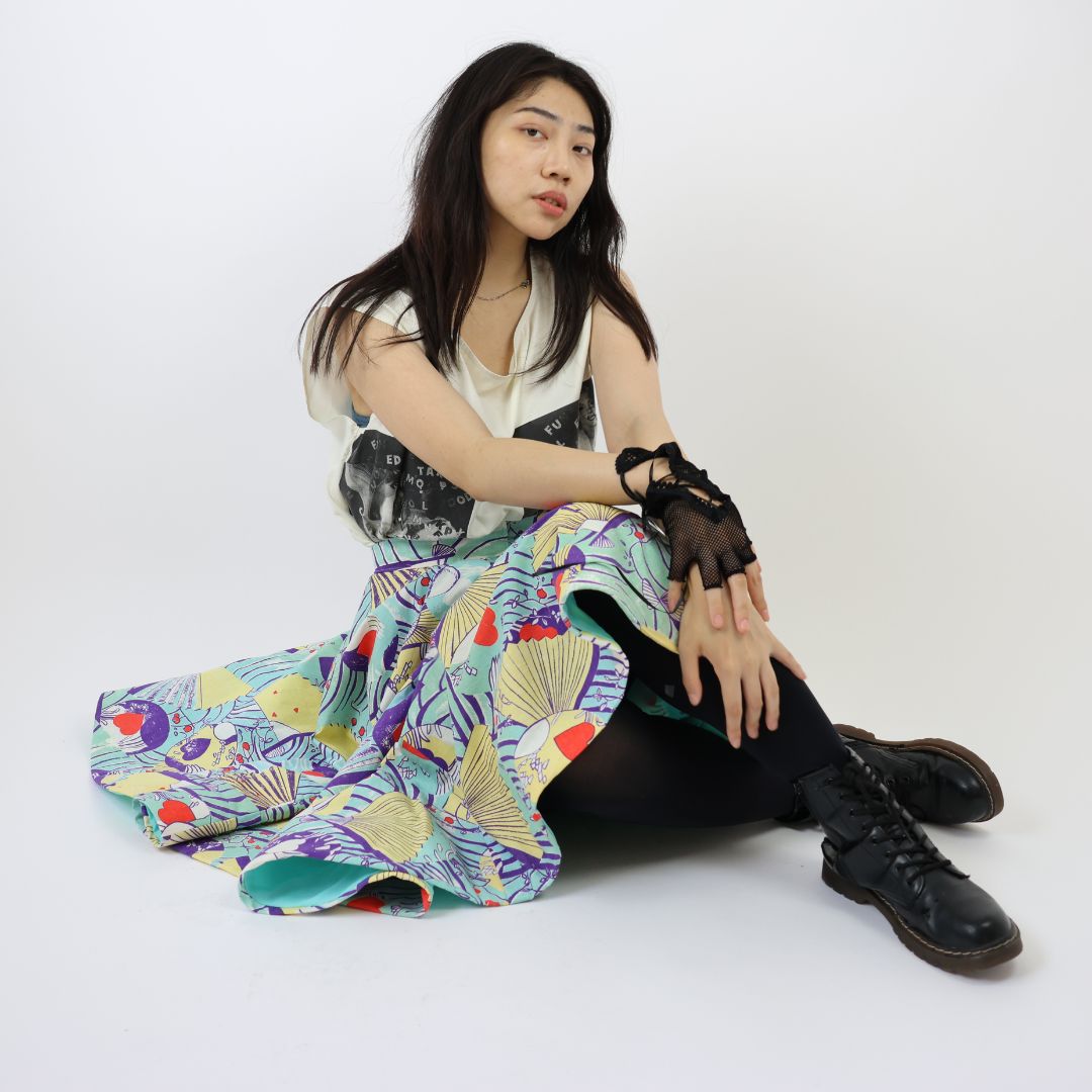 Japanese Inspired 1950s Cotton Skirt