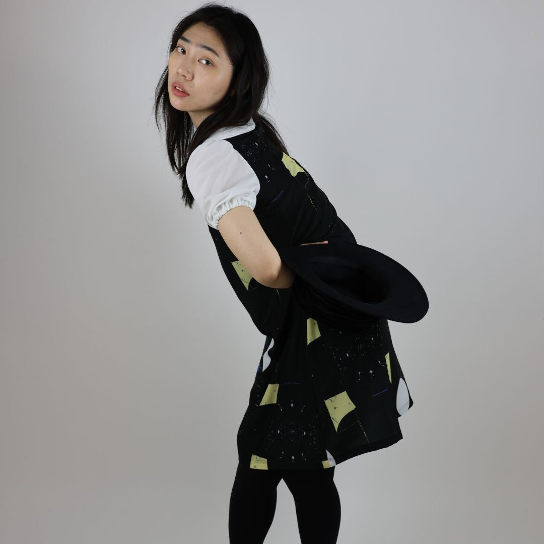 Polka dot crepe de chine party dress